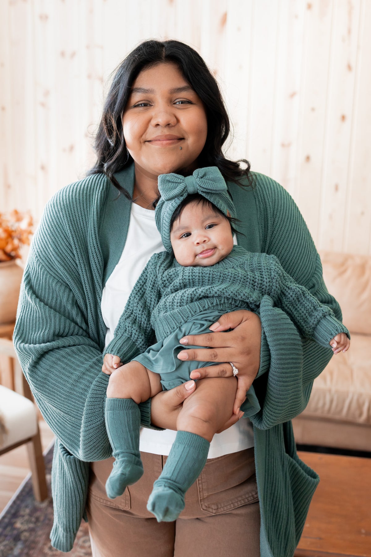 Chunky Knit Sweater in Pine