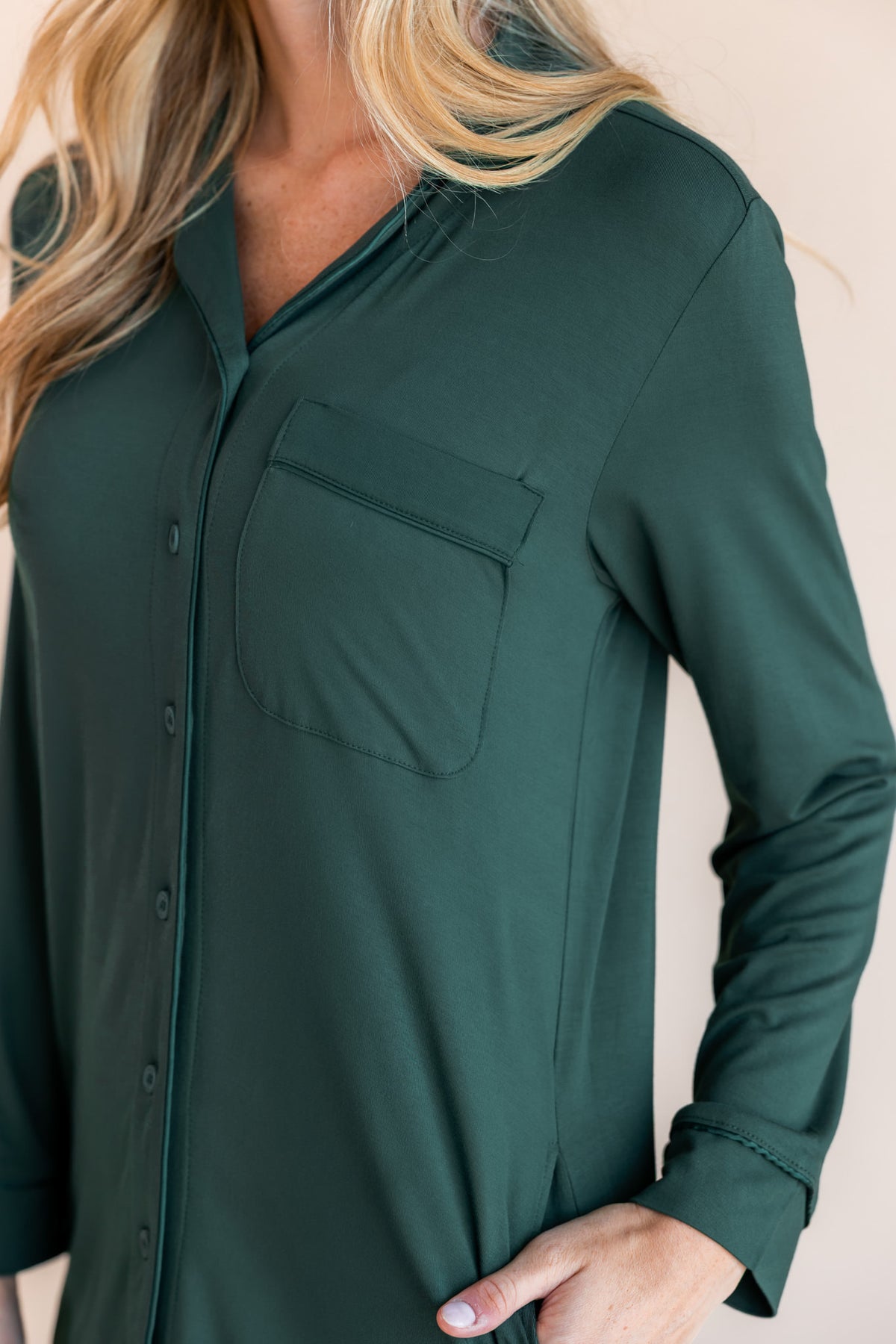 Long Sleeve Women’s Nightshirt in Cypress
