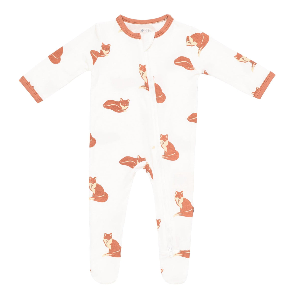 zippered footie in fox