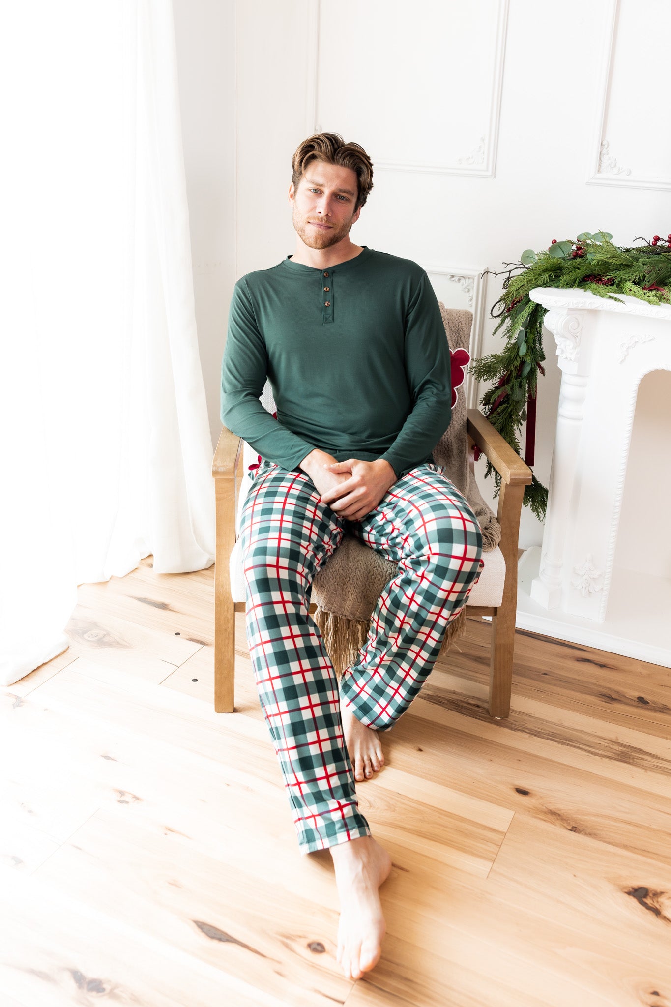 Men's Lounge Pants in Holiday Plaid