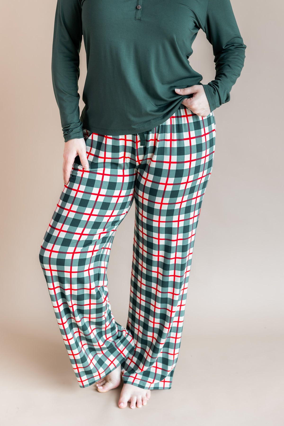 Women's Lounge Pants in Holiday Plaid