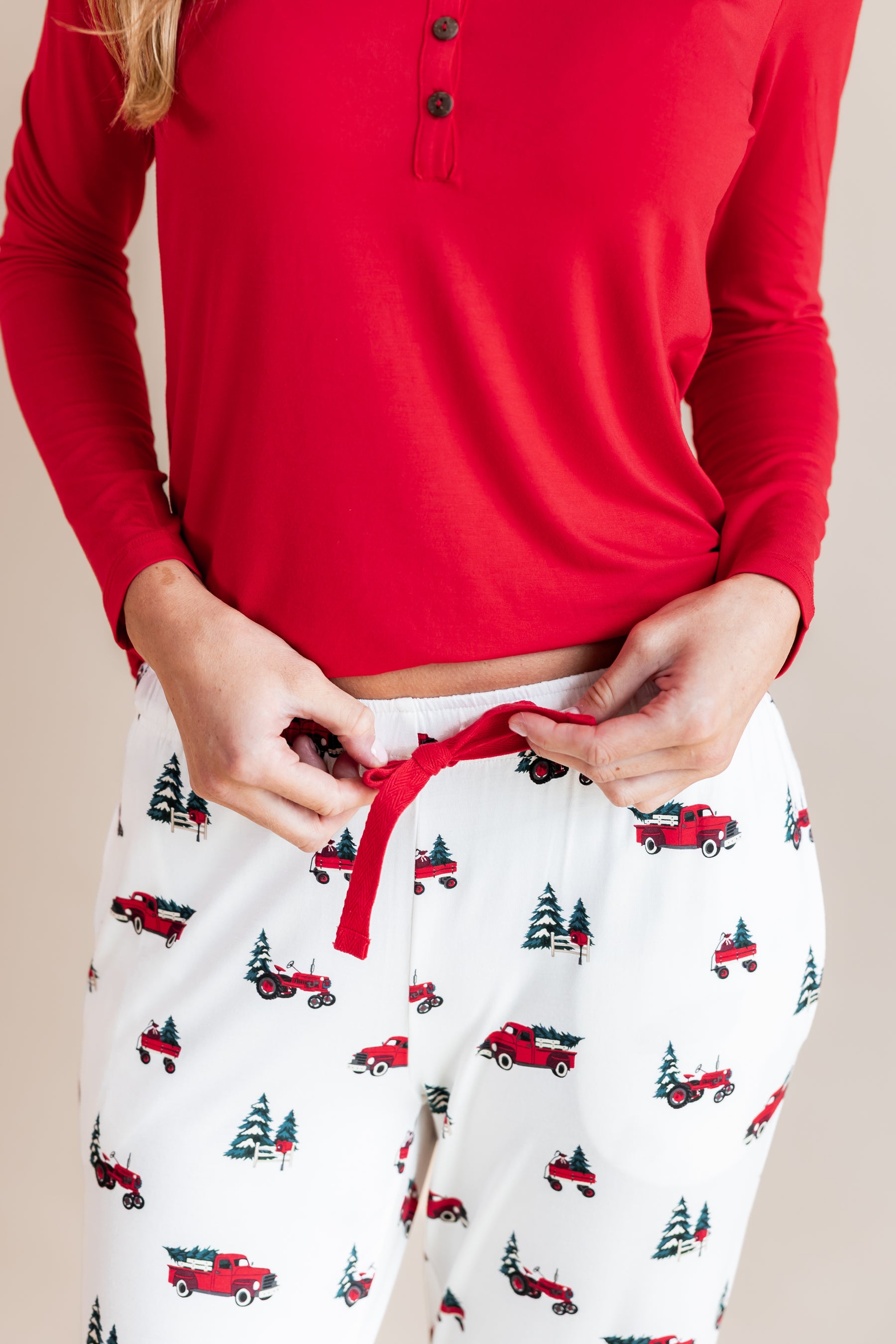 Women's Lounge Pants in Holiday Tree Farm