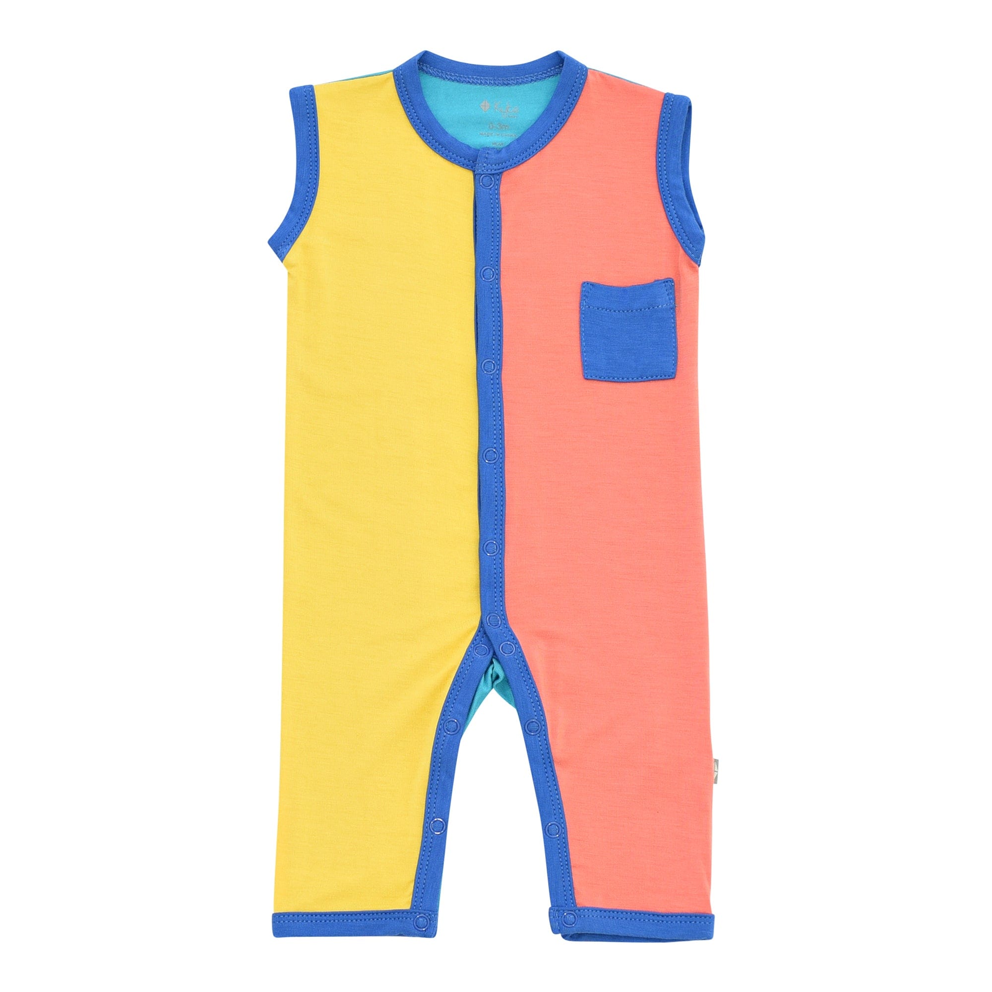 indigo colorblock sleeveless romper