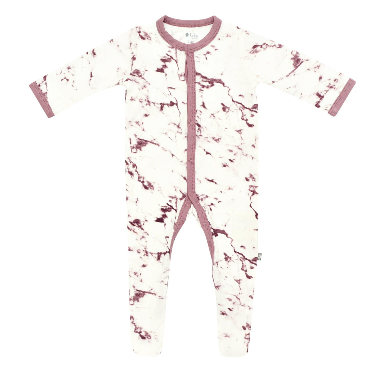 snap footie in mulberry marble