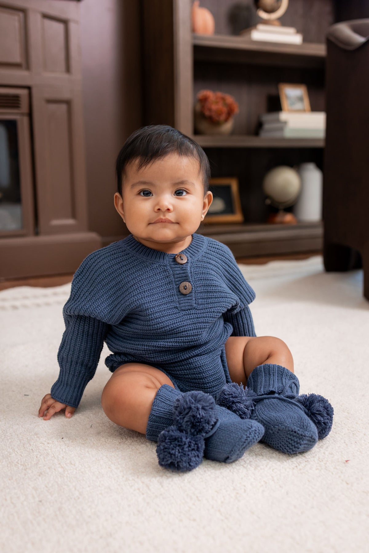 Chunky Knit Romper in Oxford