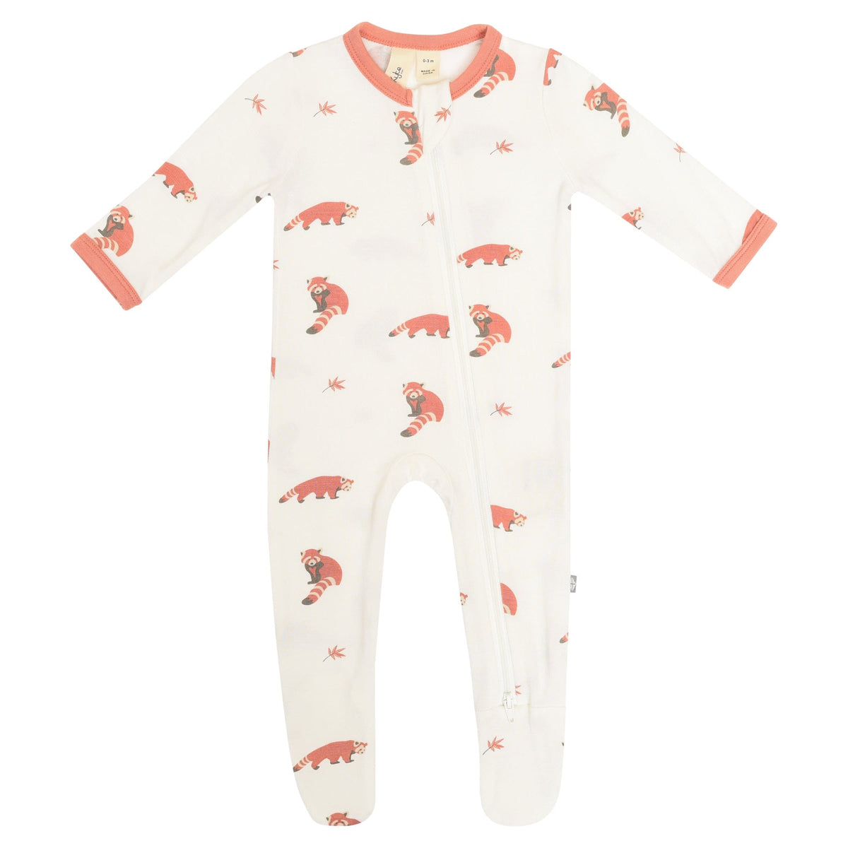 red panda zippered footie