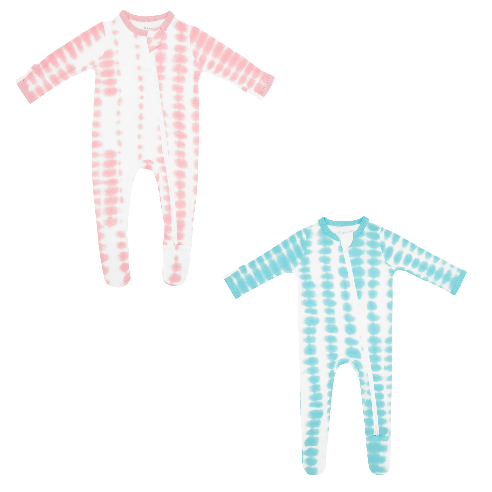 zippered footies in crepe and robin rip tide
