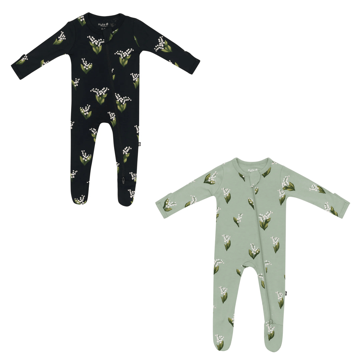 midnight lily and thyme lily zippered footies