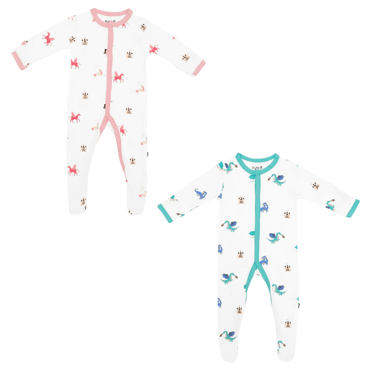 snap footies in unicorn and dragon