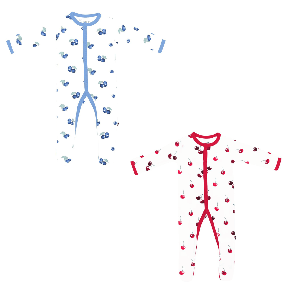 snap footies in blueberry and cherry