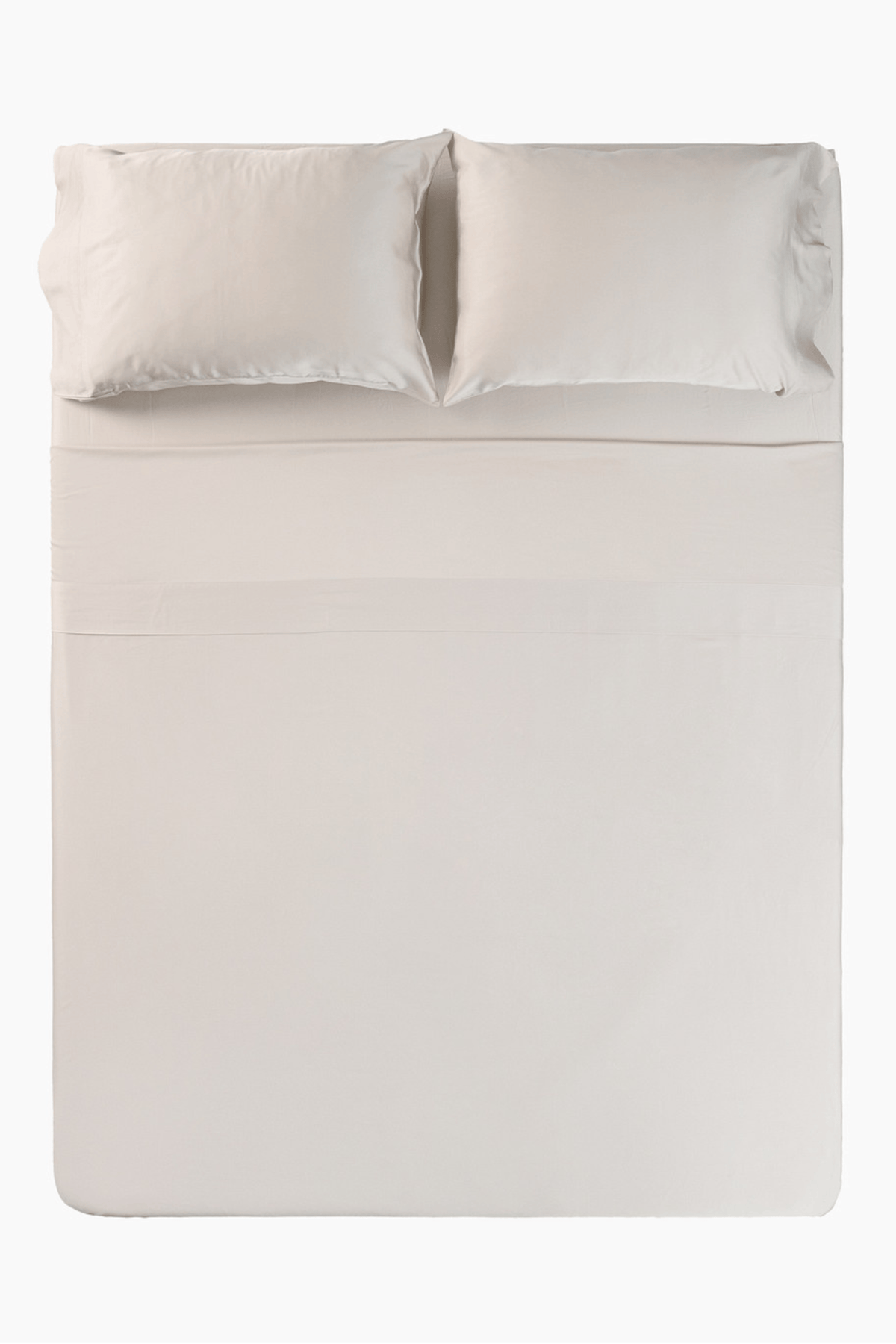 Overhead view of Champagne bamboo sateen bedding set