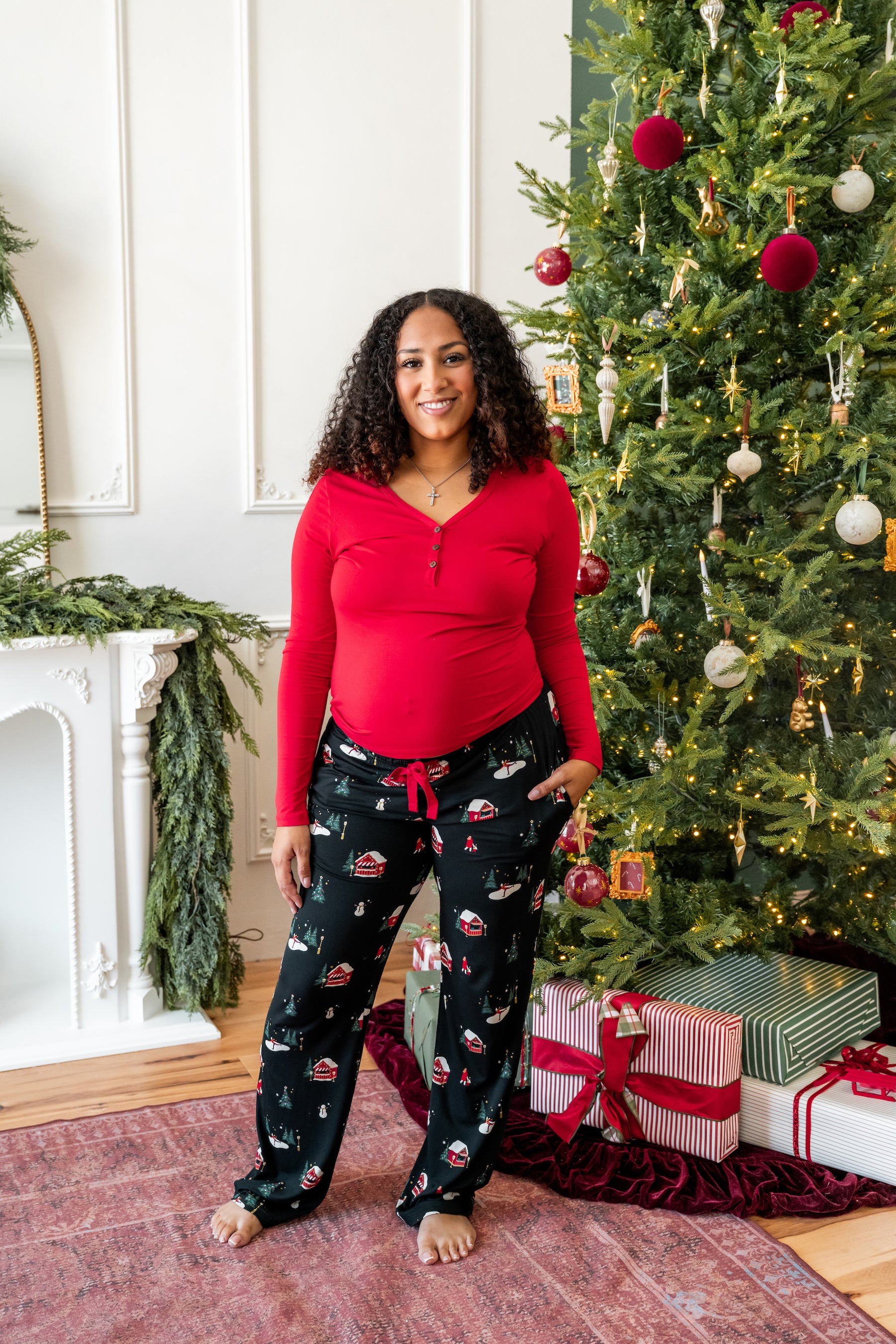 Women's Lounge Pants in Winter Wonderland