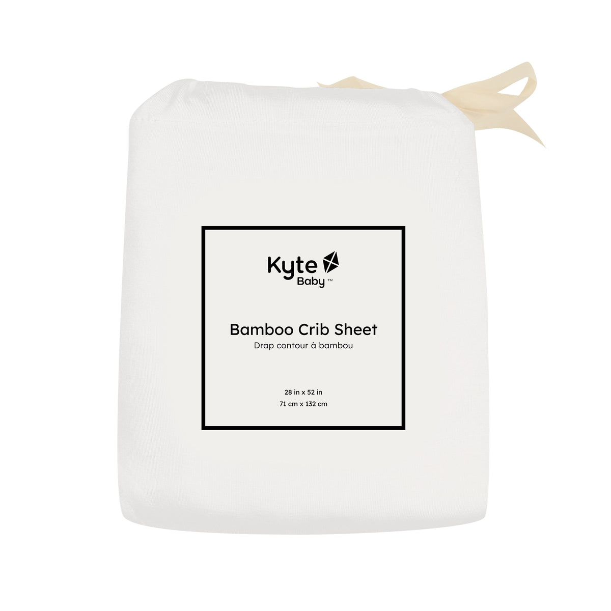 Cloud White Kyte Baby standard Crib Sheet in bag