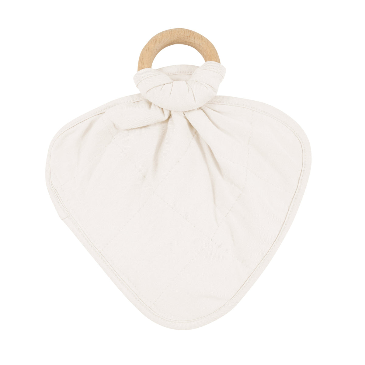 Flipped over flat lay of Lovey in Oat with Removable Wooden Teething 