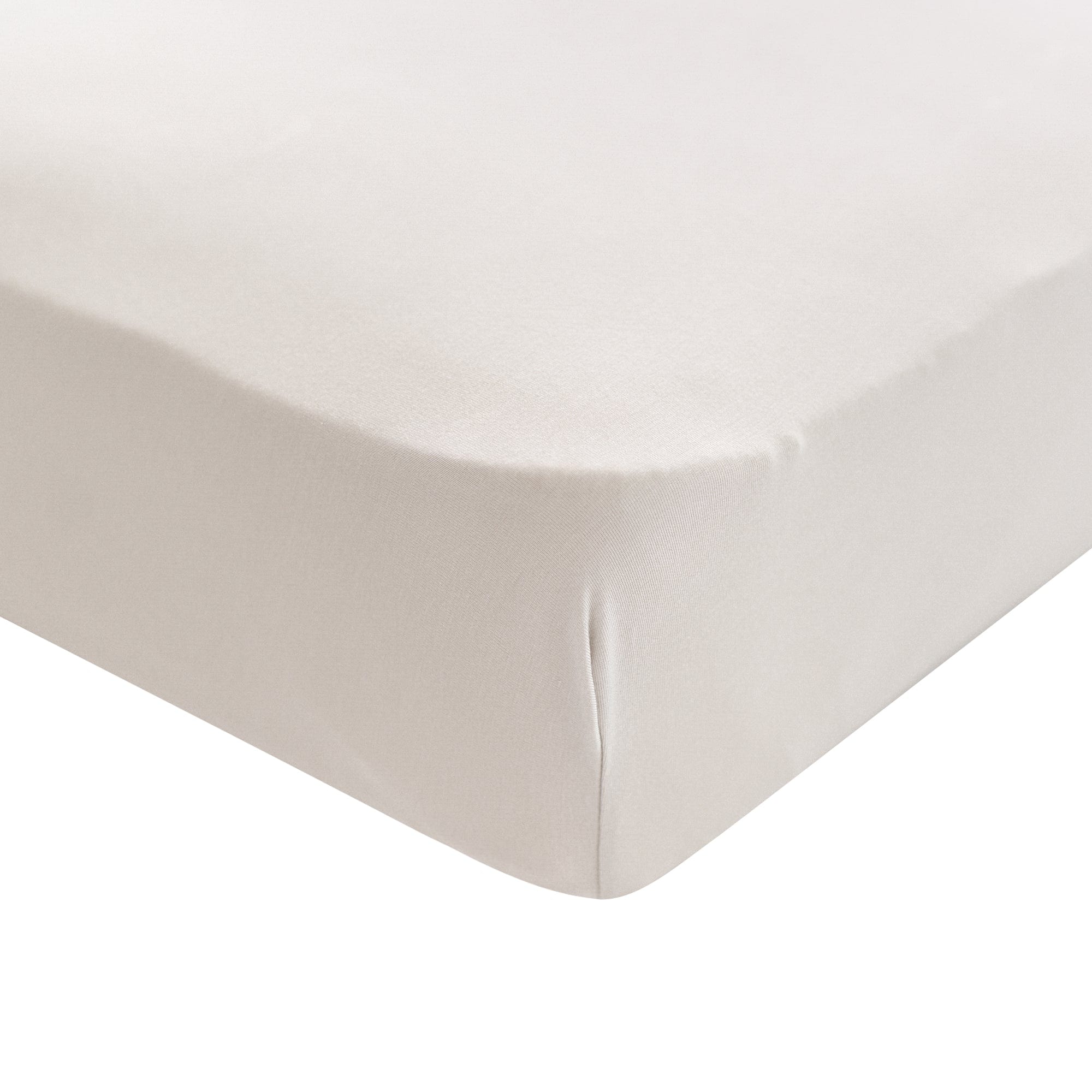 Corner of Kyte Baby Mini Crib Sheet in Oat