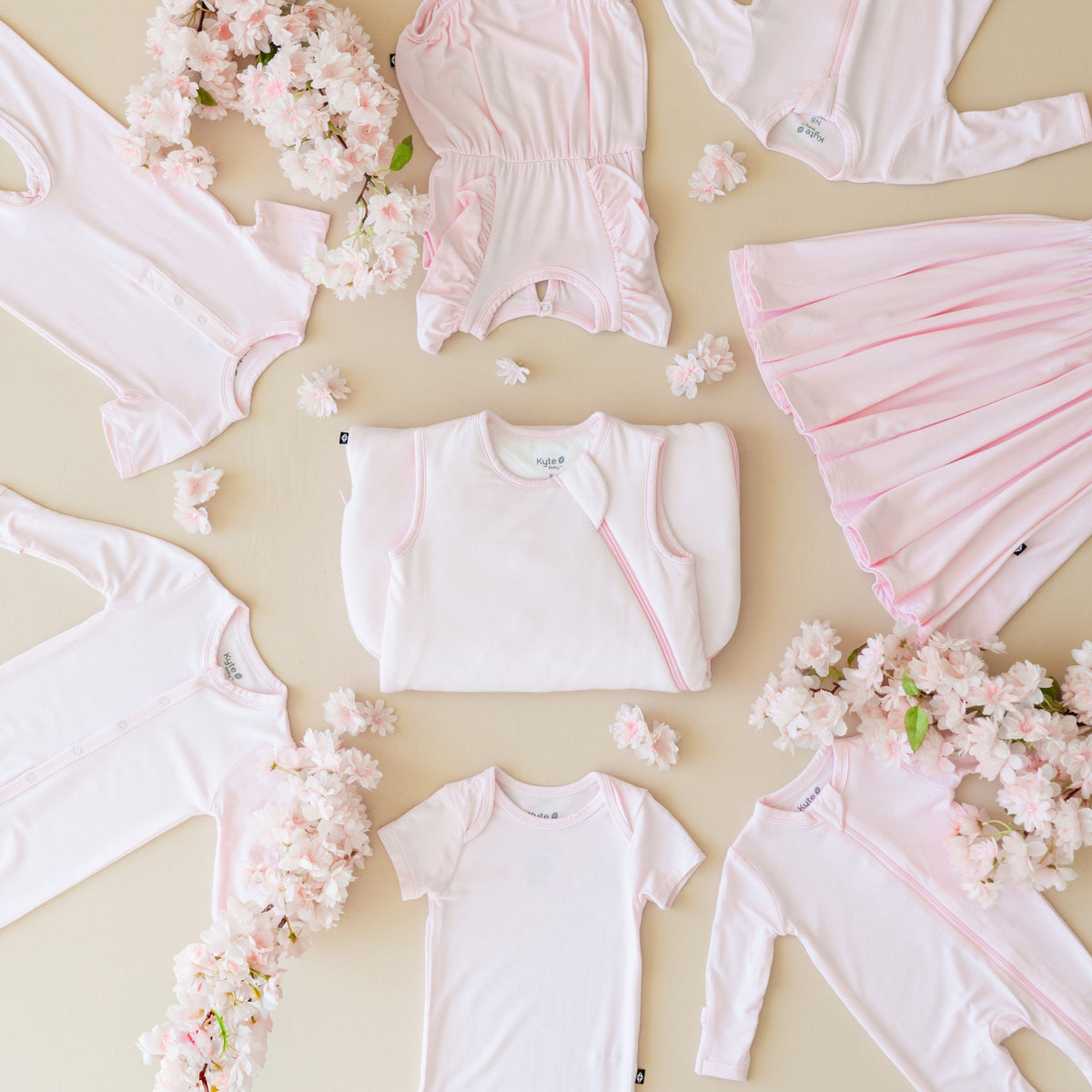 Kyte Baby bamboo clothing and sleepwear in Sakura pink