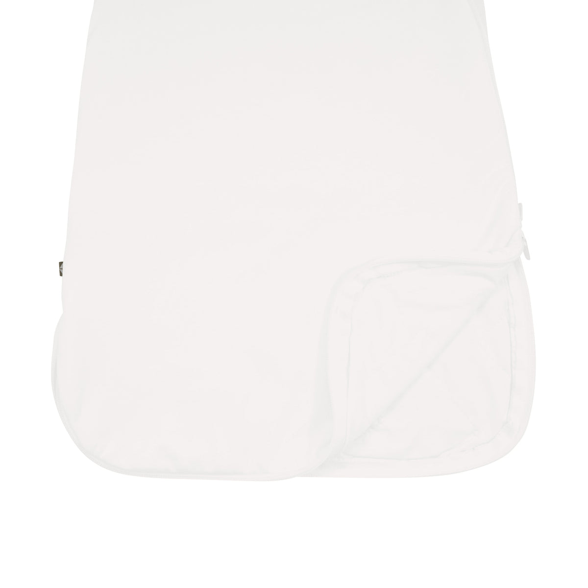 Dual zipper on Kyte Baby Sleep Bag in Cloud 1.0 displayed