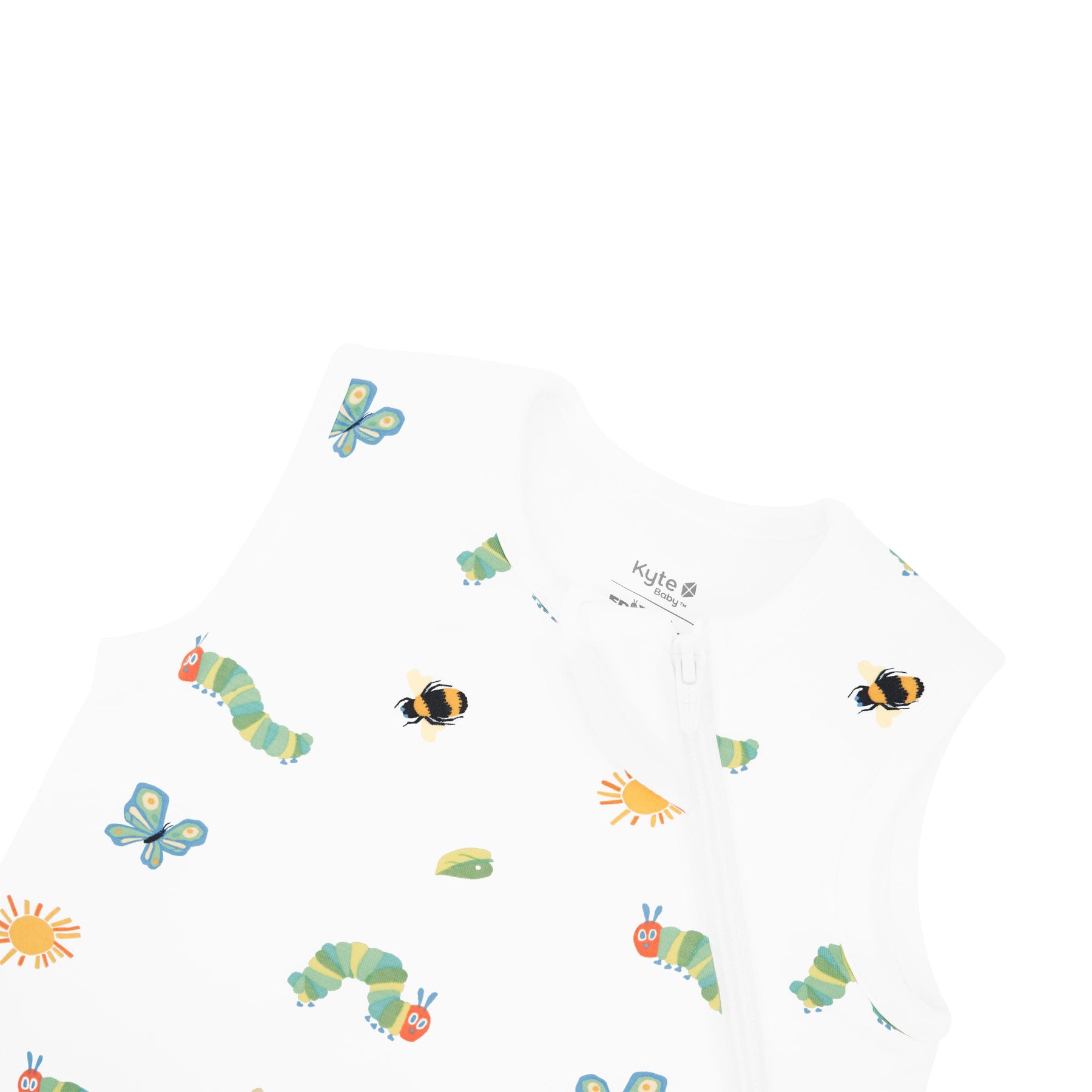 Zipper garage on Kyte Baby Sleep Bag in The Very Hungry Caterpillar™ and Friends 1.0