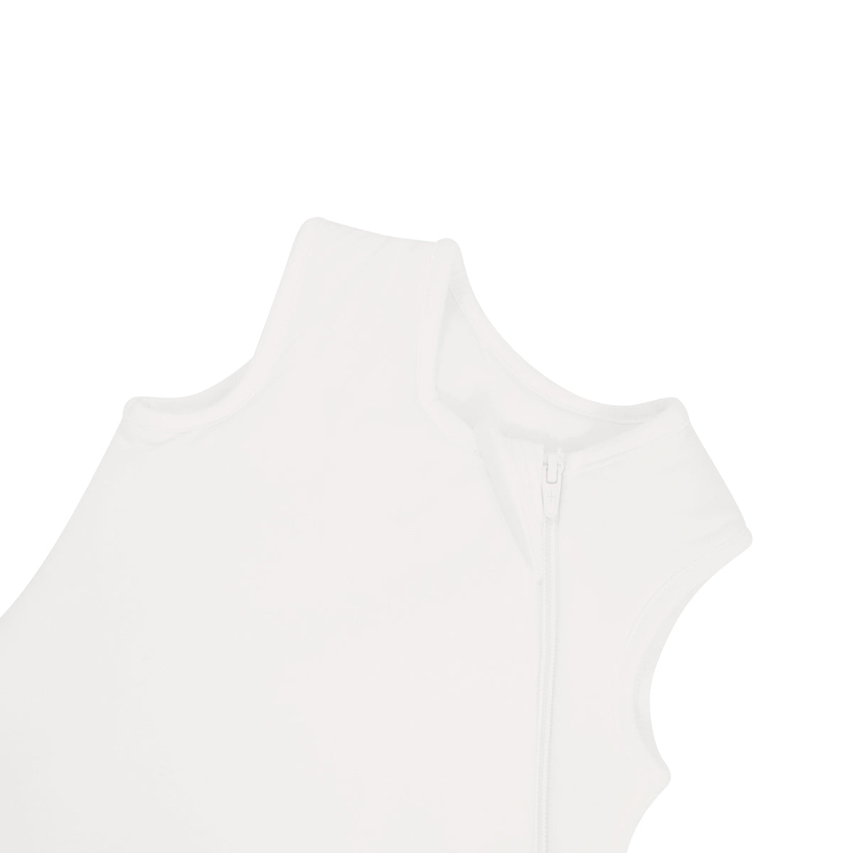 Zipper garage on Kyte Baby Sleep Bag in Cloud 2.5