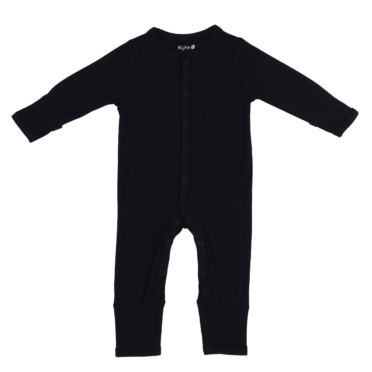 Flat lay of Kyte Baby Romper in Midnight 