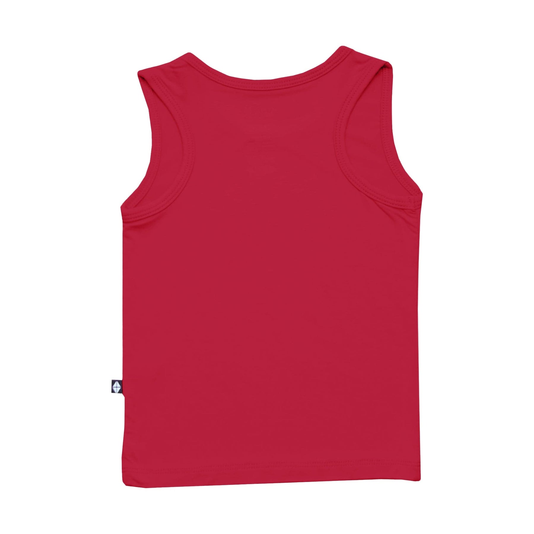 Back of Kyte Baby Toddler round neck Tank Top in Cardinal