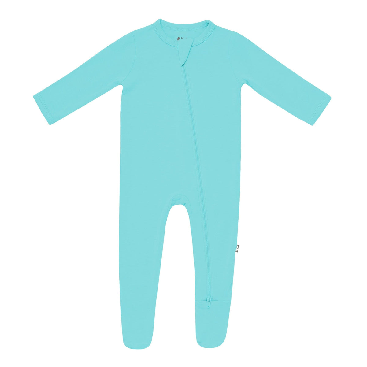 zippered footie in robin