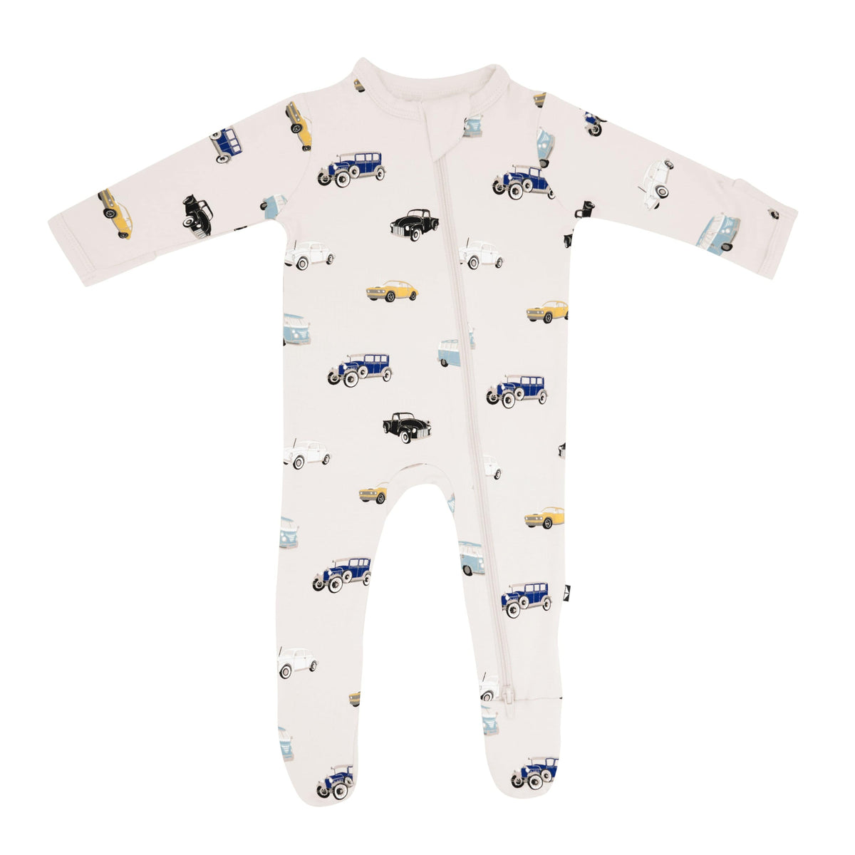 Kyte Baby Zippered Footies Zippered Footie in Vintage Cars