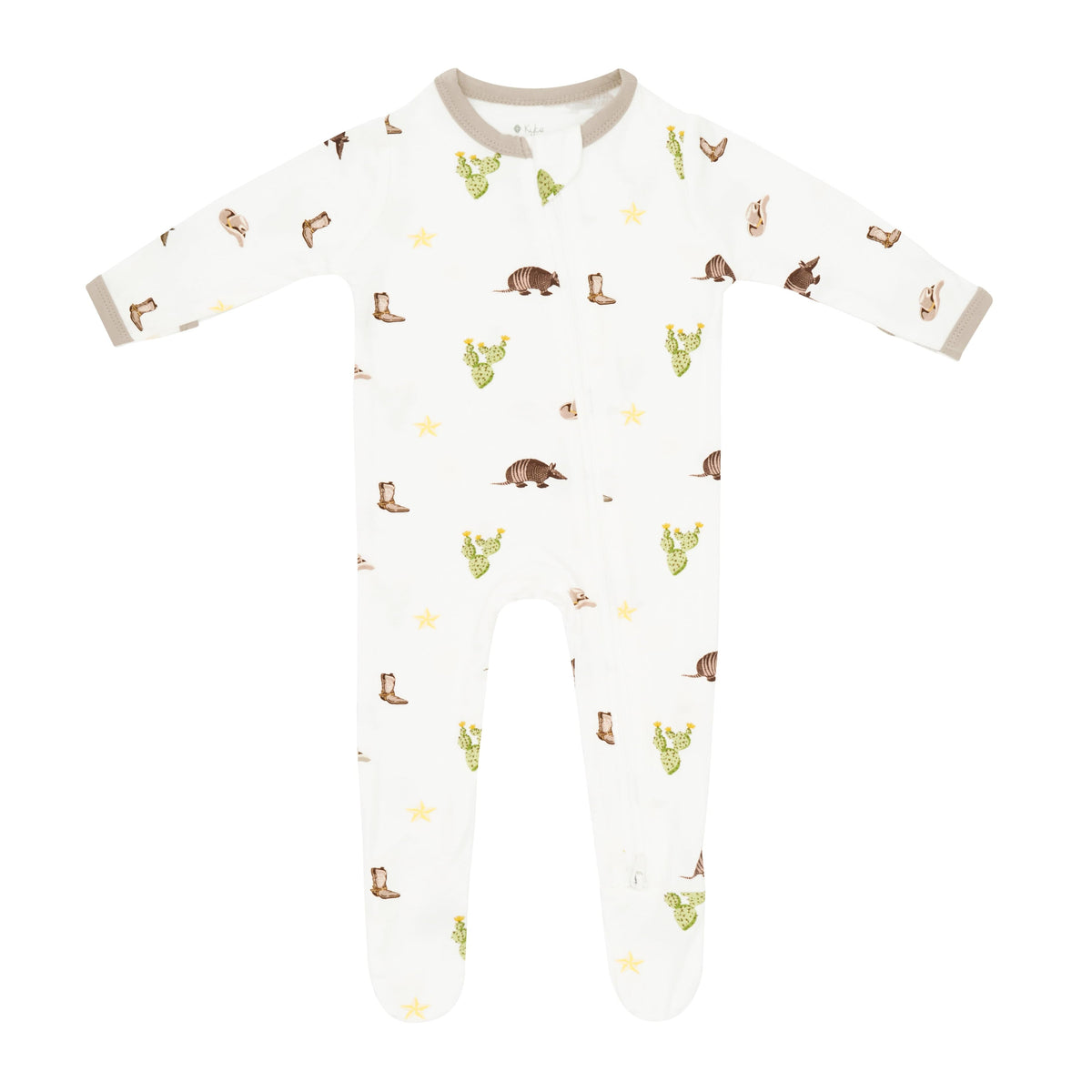 zippered footie in western