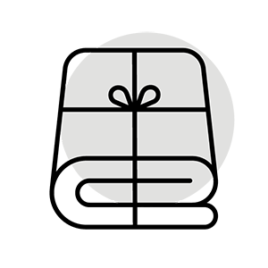 Icon o a blanket wrapped in a bow