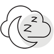 icon that shows a cloud, moon and "zz" to represent sleep