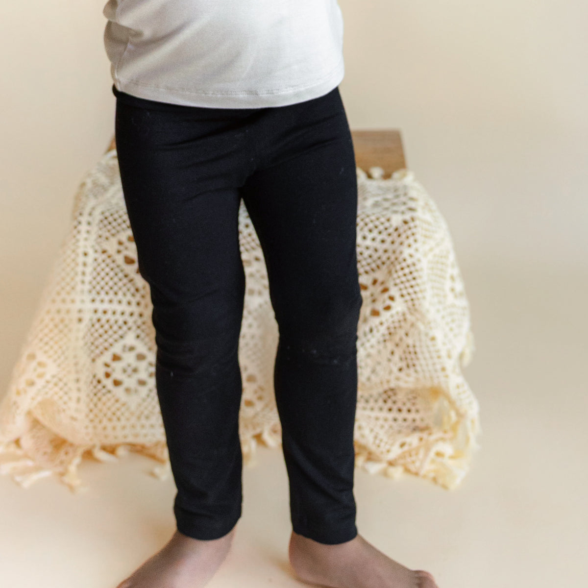 Toddler modeling Toddler Leggings in Midnight