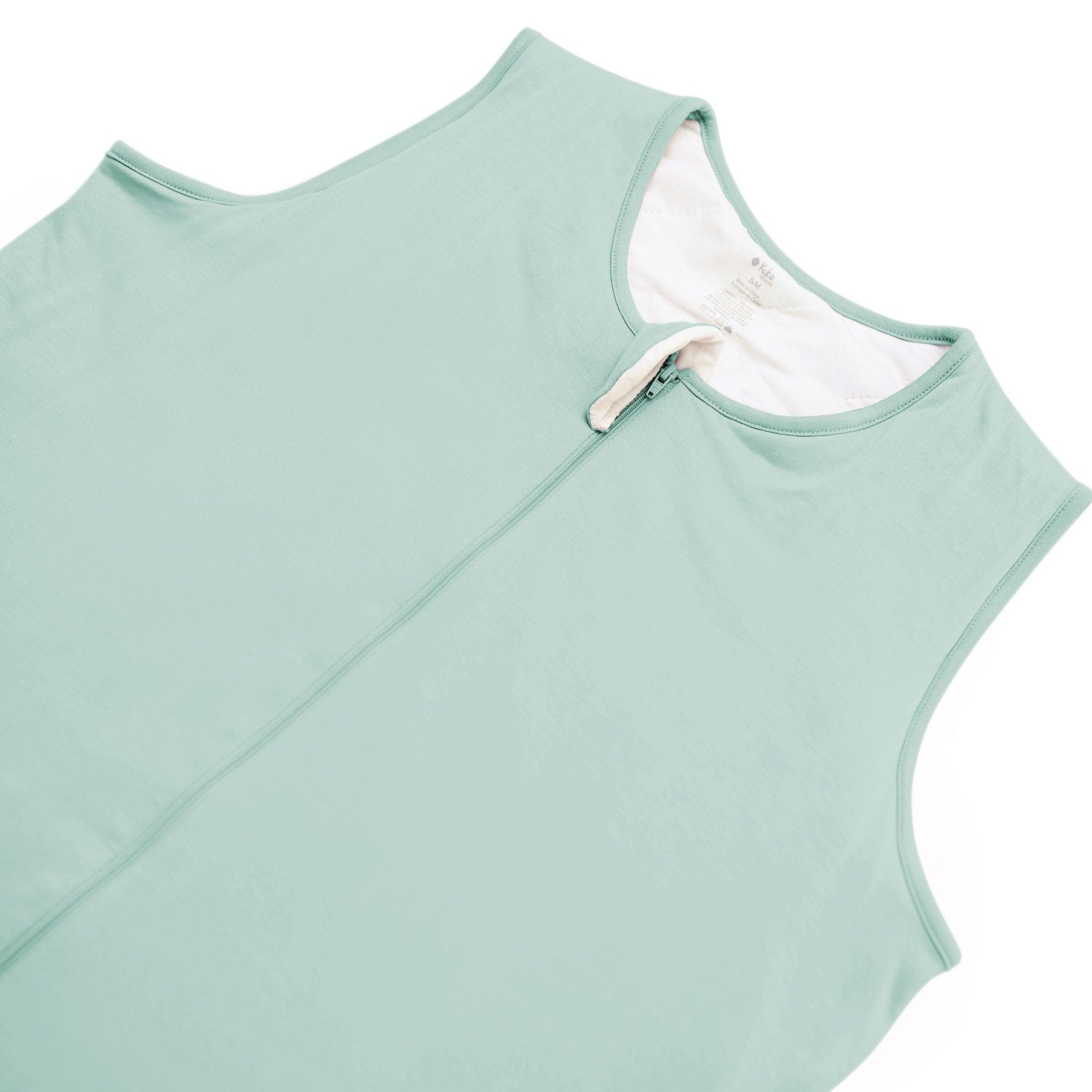 Protective Zipper Garage on Kyte Baby Adult Sleep Bag Walker in Sage