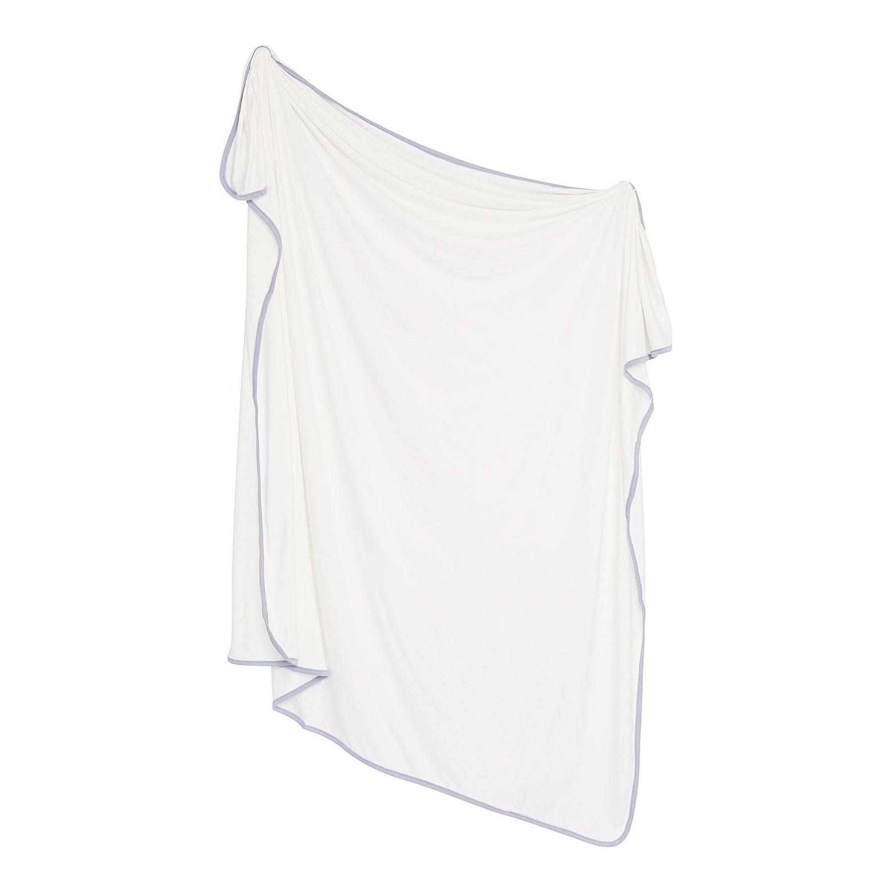 Kyte Baby Swaddle Blanket in Cloud with Storm Trim