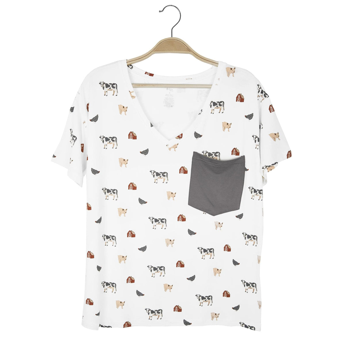 Kyte BABY Women's V-Neck Women’s Relaxed Fit V-Neck in Farm
